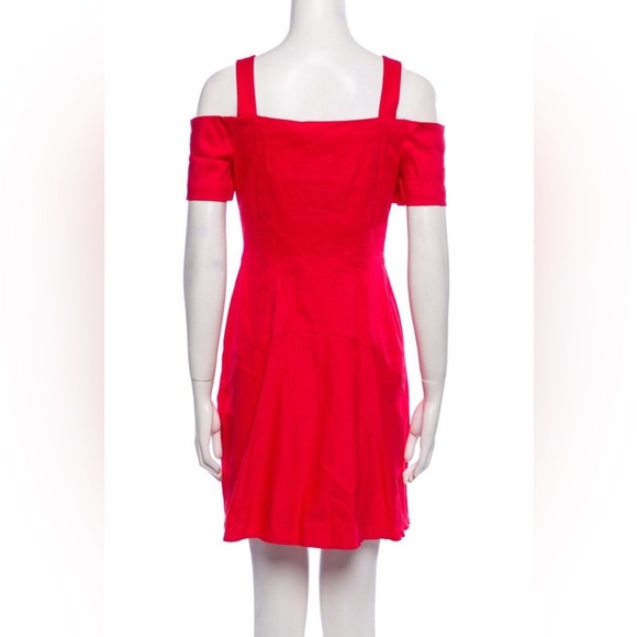 NWT A.L.C. Square Neckline Off the Shoulder Red Mini Dress Size 6 - Picture 2 of 11